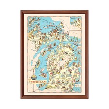 Old Map of Michigan 1935 -