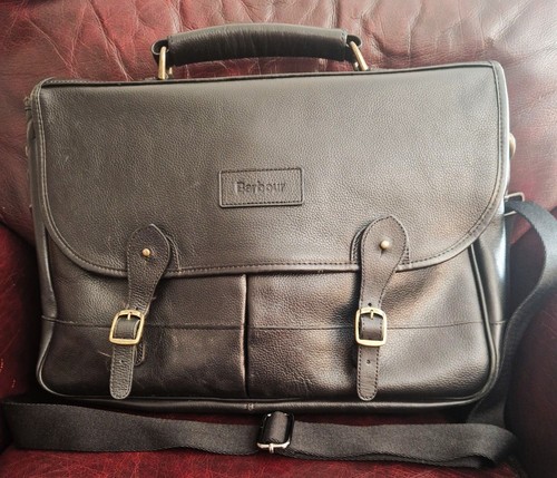 Barbour black leather - black,