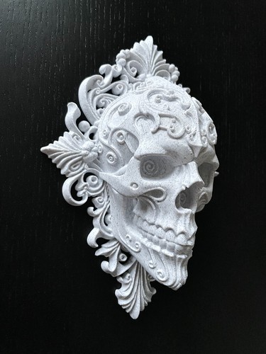 Gothic ornate skull wall - gothic,