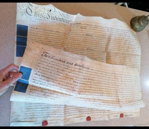1803 vellum indenture - 1803, x2