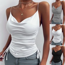 Women Casual Silk Satin Tank