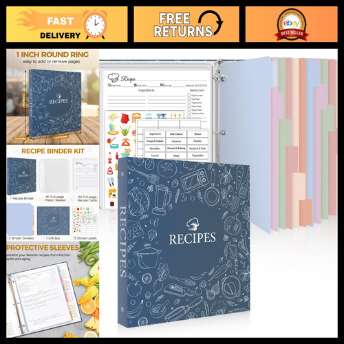 Waterproof recipe binder with - recipe,
