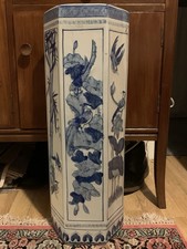 Qing Dynasty Chinese Large Hexagon Ceramic Vase 19th