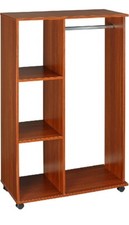  80cm Wide Clothes Storage System cabinet Clothes hanging Shelves w/Wheels