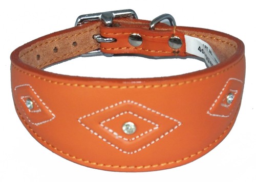 Leather orange whippet dog - leather,