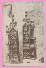 [1507] Yorkshire 1910? R/P Postcard (Wensley Church Pew Ends)