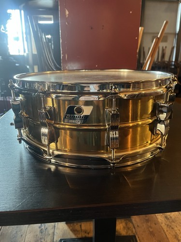 Ludwig lm303 brass snare drum - ludwig,