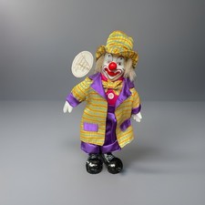 Leonardo Collection Purple Gold Porcelain Figurine Circus Clown Vintage W Tags