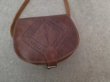 Ladies Moroccan Genuine Leather Cross Body Bag Brown