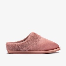 Clarks Womens Bundle Soft Rose Slippers Textile Casual