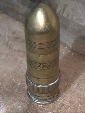 Trench Art Bullet Case Lighter French Brass and Copper With  Silver Band WW1 Era