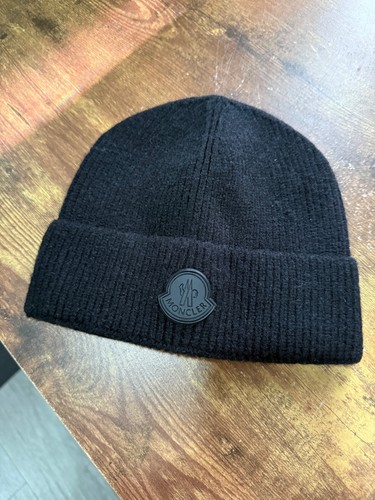 Moncler black knit beanie - knit,