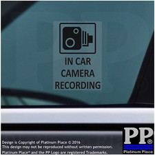 4 x In Car Camera Recording Window Stickers-BLACK-CCTV Security Signs-Van,Taxi