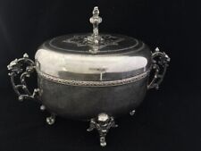 Vintage Hefra Silver Silverplate Sugar Bowl, Fraget Baroque Cherubs European