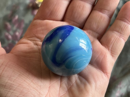 Large blue white glass - white,