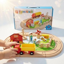 Wooden farm train set - train,