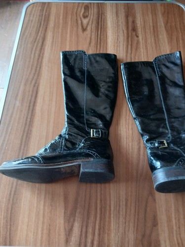 Ladies black patent - , brouge