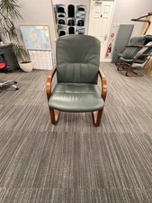 Green leather cantilever chair - cantilever,