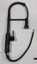 Liquida CT592MB Spring Style Black Kitchen Tap With Pull Out Spray Head - GRADED