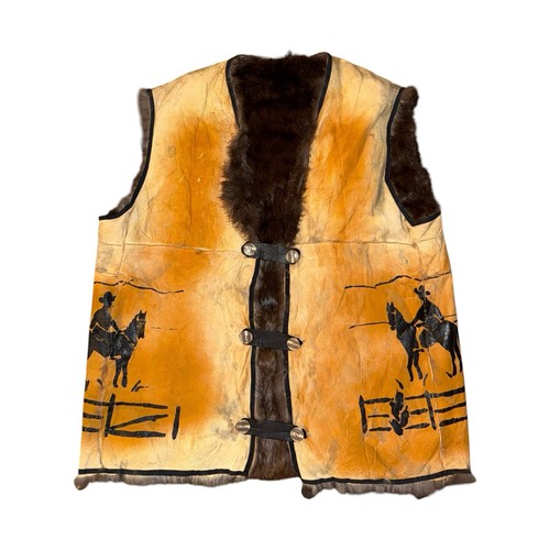 Vintage rabbit fur vest mens - fur,