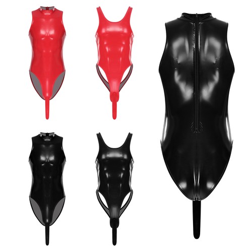 Mens oil bodysuit high - high, cut