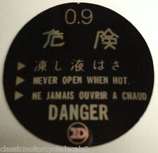 Yamaha TZ750 RADIATOR COOLANT CAP CAUTION WARNING DECAL