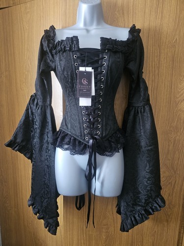 Corset society black brocade - society,