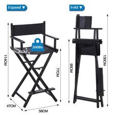 Professional Director Tall Makeup Artist Chair Aluminum Folding Photo Prop Chair