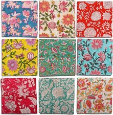Indian Hand Block Print Hand Made Dinning Table Printed Cotton Cloth Napkins.
