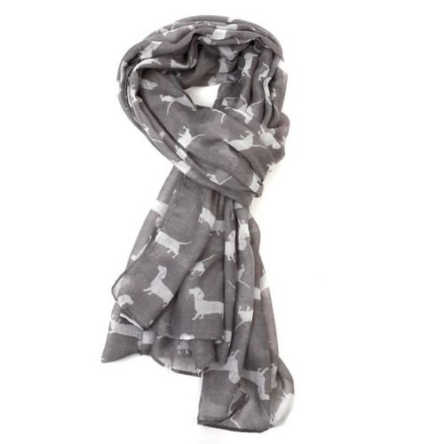 Dachshund scarf silver with - dachshund,