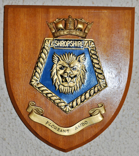 Hms shropshire shield plaque - hms,