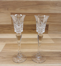 Pair of Lead Crystal Glass Candle Holders / Candle Sticks