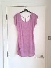 Mambo Beach T-Shirt Dress UK10 Violet Cutout Shoulders La Playa Lightweight BNWT