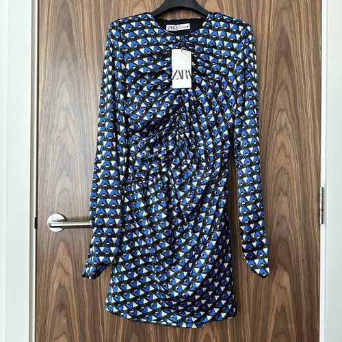 Zara blue black geometric - blue,