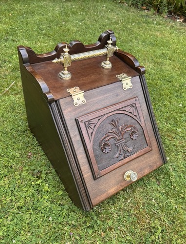 Antique victorian wooden coal - antique,