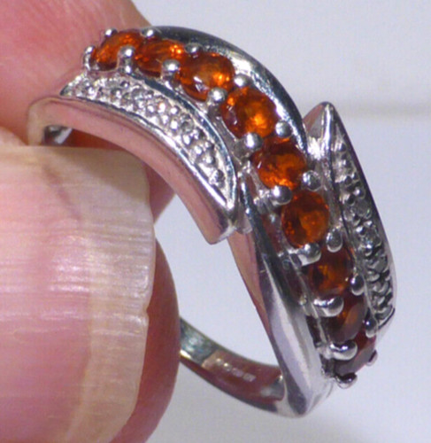 Red fire opal diamond 9ct - diamond,