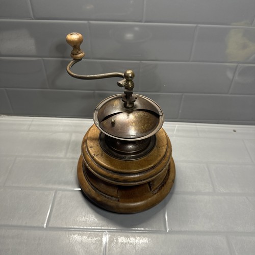 Vintage wooden coffee grinder - wooden,
