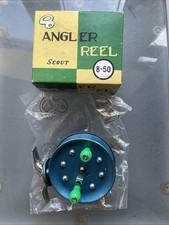 VINTAGE ANGLER SCOUT FISHING REEL, NEW IN BOX.