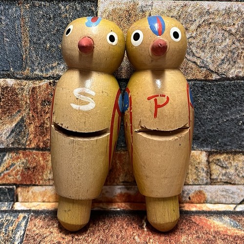 Wooden bird vintage salt and - bird,