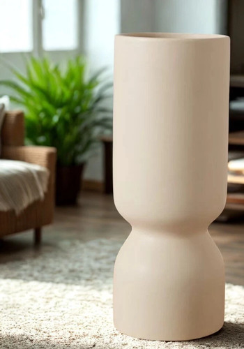 Stone ceramic vase beige - stone,