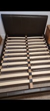 Brown Leather Double Bed And Mattress