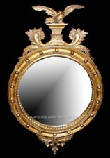 HUGE ORNATE ANTIQUE STYLE EAGLE WALL MIRROR BEVELLED GLASS MAHOGANY GOLD