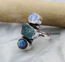 Raw Aquamarine Ring 925