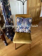 Vintage chair, small occasional chair with gold reupholstery. 