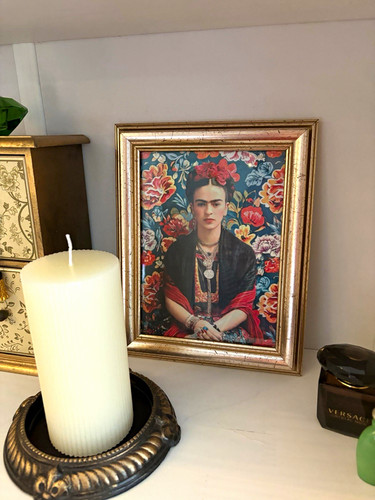 Frida kahlo framed floral - kahlo,
