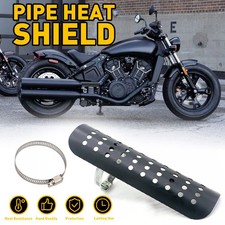 Universal Black Exhaust Muffler Pipe Heat Shield Cover Heel Guard Motorcycle UK