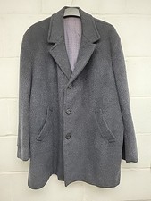 Vintage Sultan Dark Blue Wool & Mohair Overcoat Mens Size Large. PW