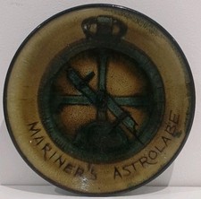 Vintage Small Mariner's Astrolabe Ceramic Plate/Dish/Bowl/Trinket Studio Pottery