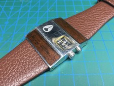 Nixon Rotolog Men's Watch with new replacement leather strap + fresh batteries