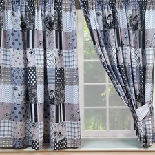 Patchwork Grey Curtains 66" x
